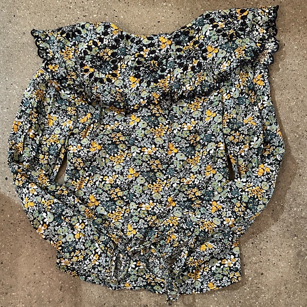 Universal Thread Floral Button Down Embroidered P… - image 3